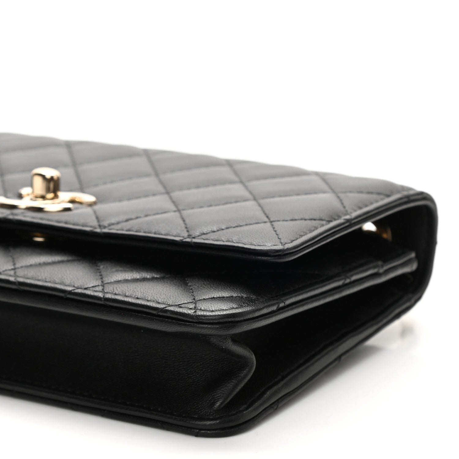 Chanel Lambskin Quilted Trendy CC Wallet On Chain WOC Black 11 of 12