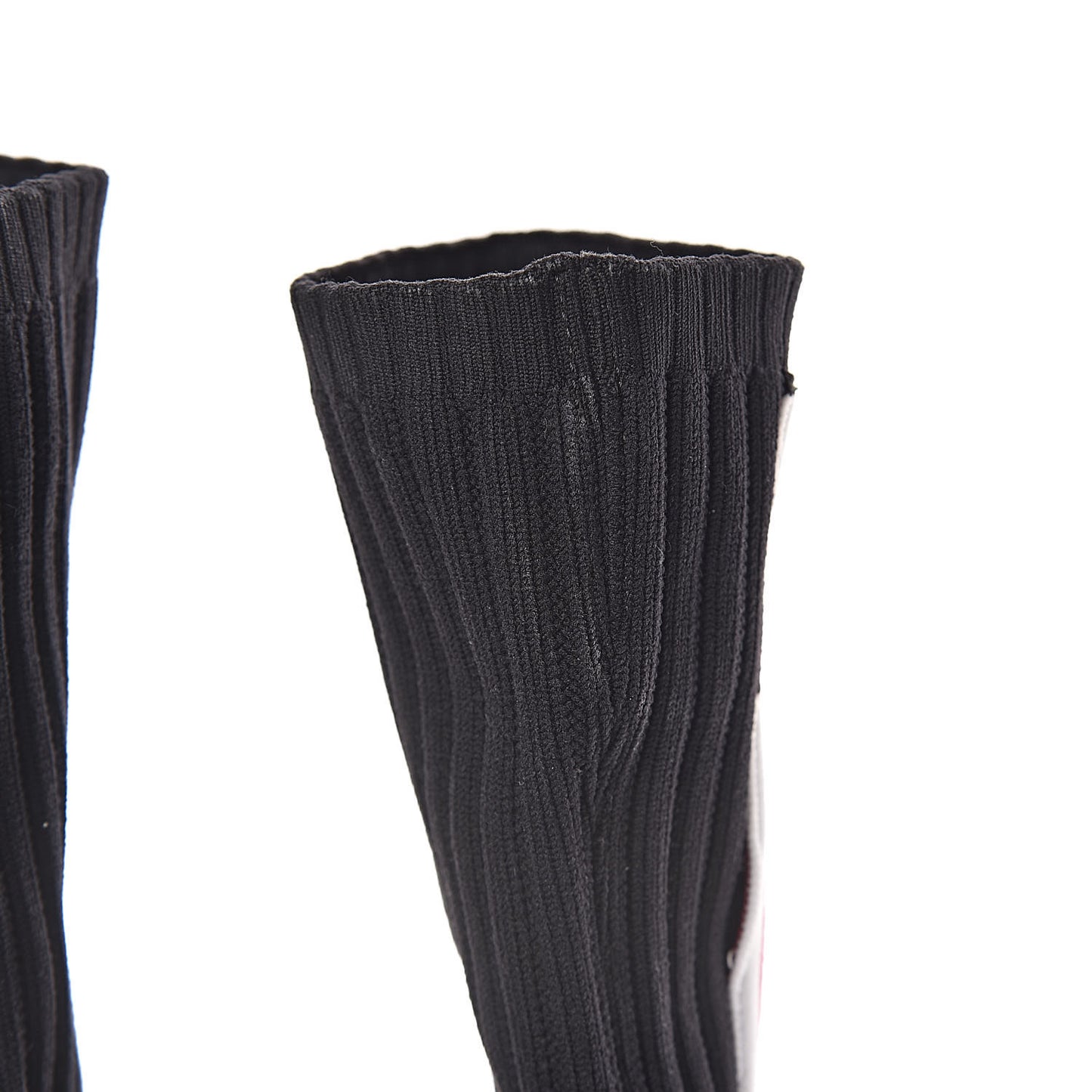Stretch Fabric Heart Sock Ankle Boots 38 Black