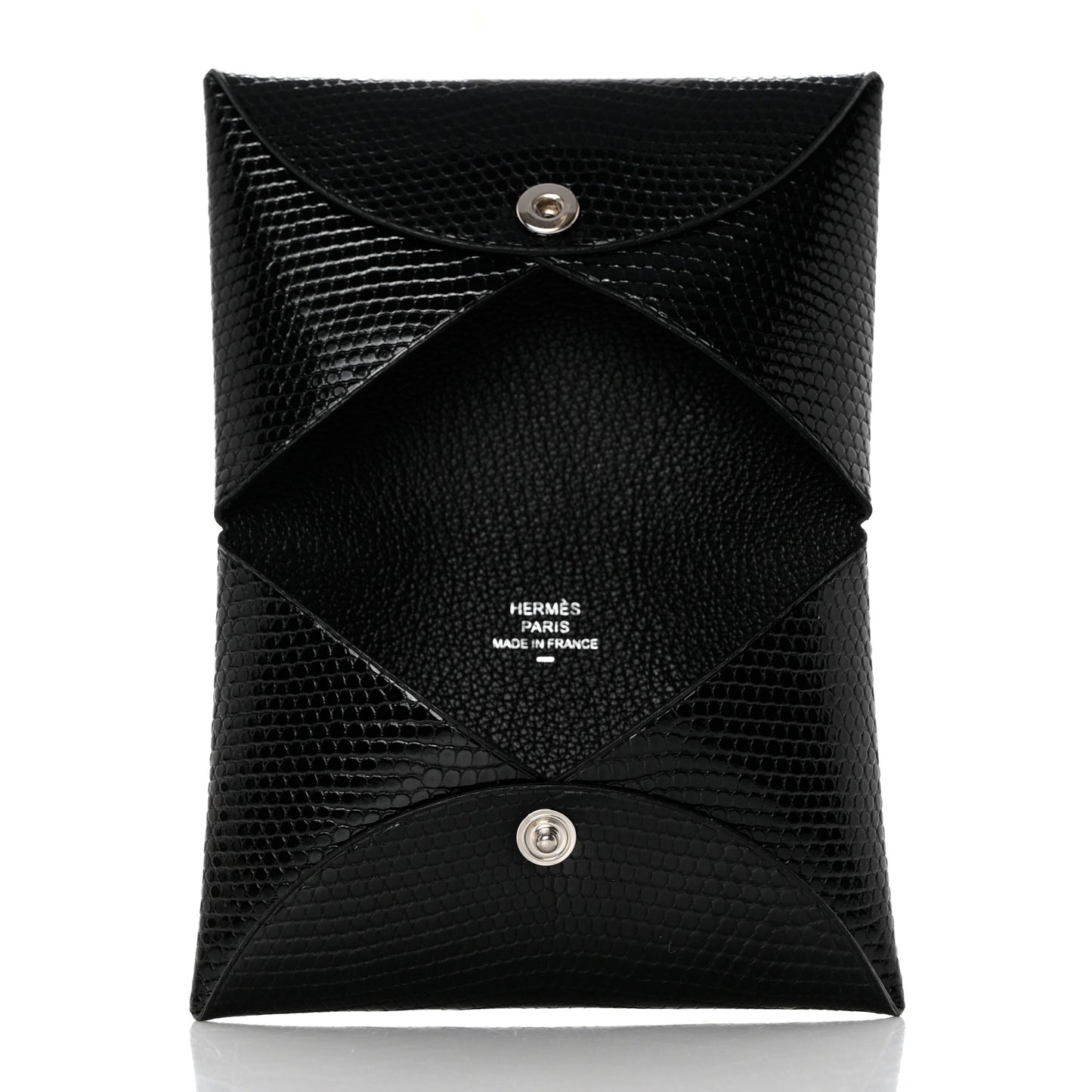 Lizard Calvi Card Case Black