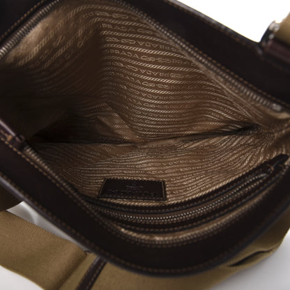 Prada Jacquard Logo Small Flat Messenger Bag Corda Moro 5 of 12