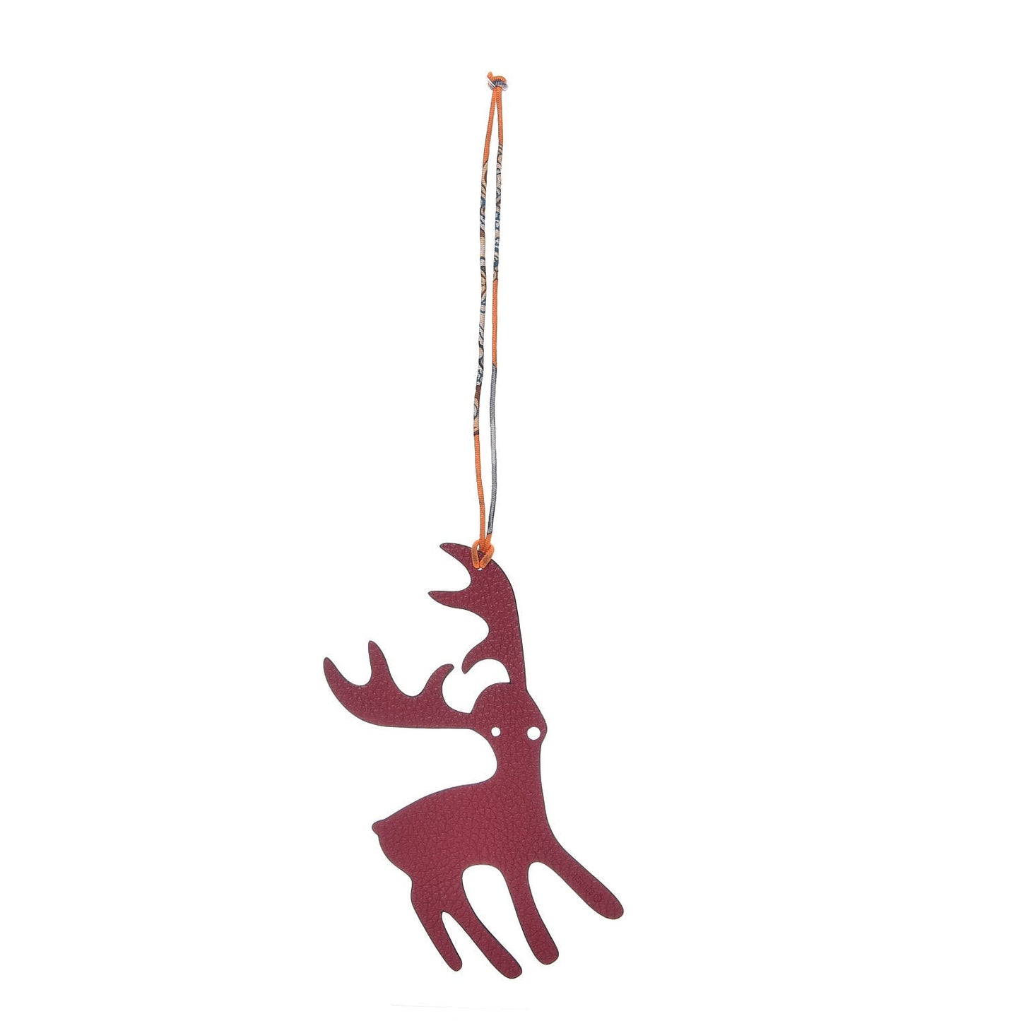 Togo Grain d'H Petit H Reindeer Bag Charm Rouge Grenat Colvert