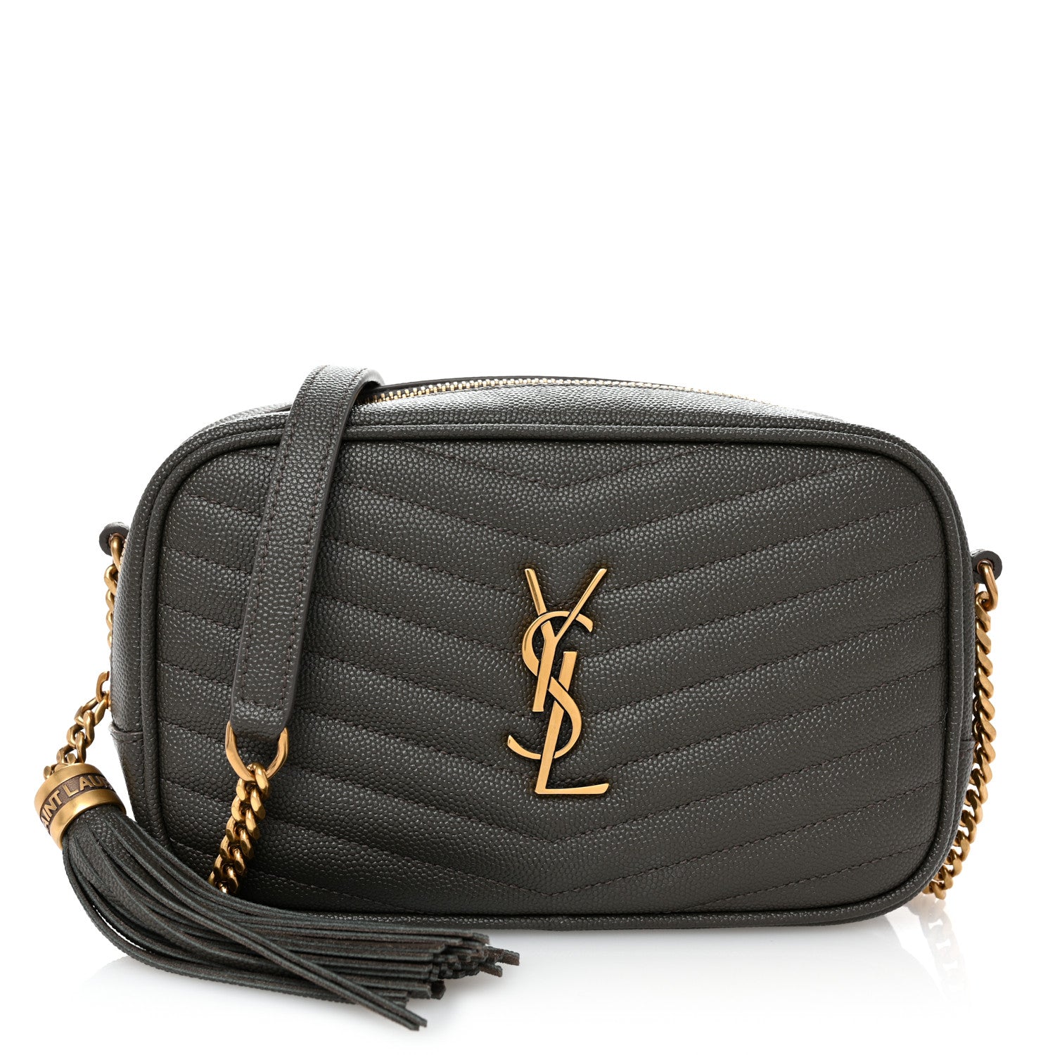 Saint Laurent Grain De Poudre Matelasse Monogram Mini Lou Camera Bag Pebble 1 of 10