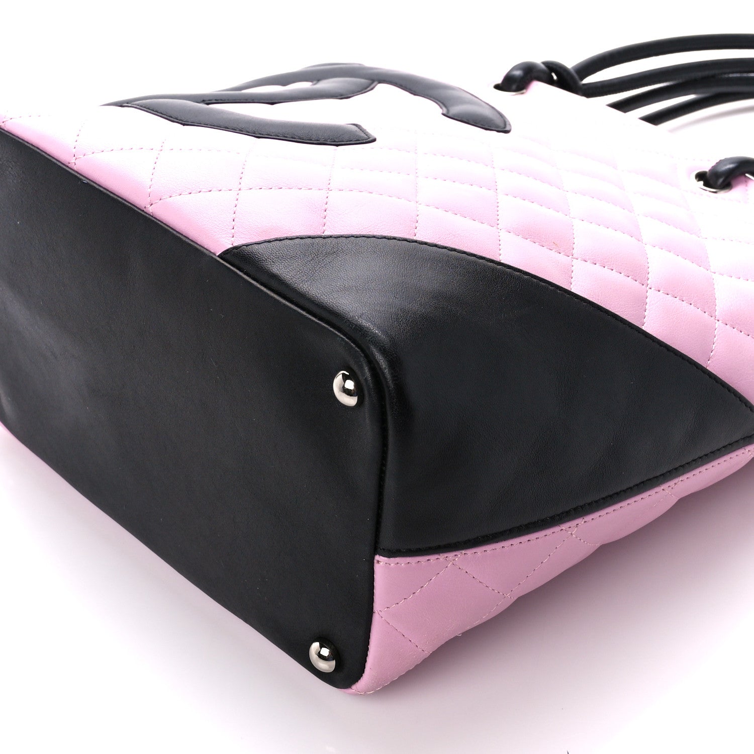 Chanel Calfskin Quilted Medium Cambon Tote Pink Black 10 of 12