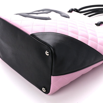 Chanel Calfskin Quilted Medium Cambon Tote Pink Black 10 of 12