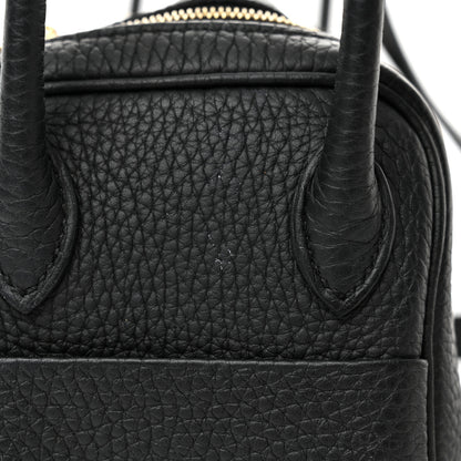 Hermes Taurillon Clemence Mini Lindy 20 Black 12 of 17