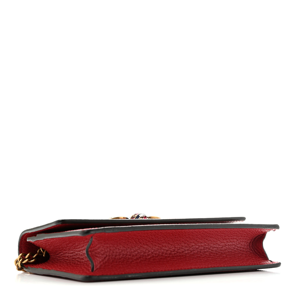 Gucci GG Supreme Monogram Web Queen Margaret Chain Wallet Red 4 of 14
