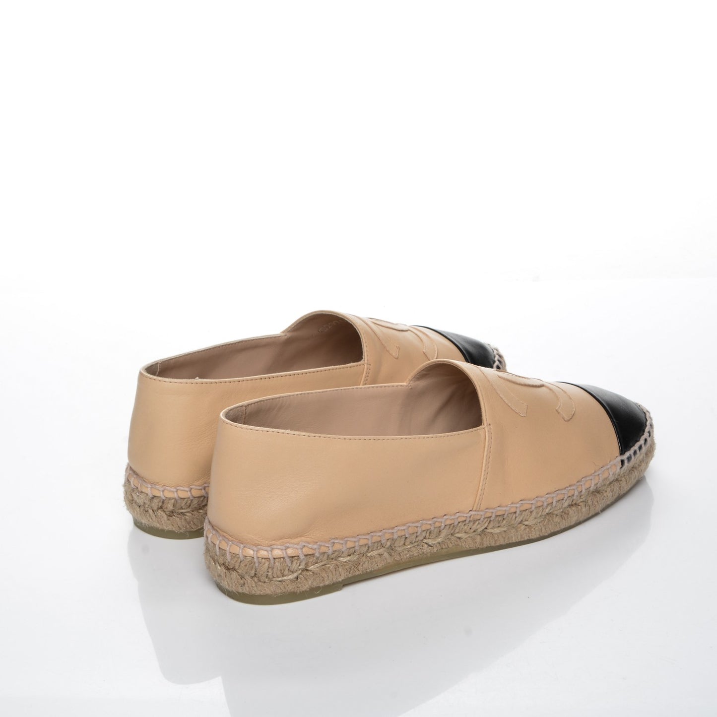 Lambskin CC Espadrilles 37 Beige Black