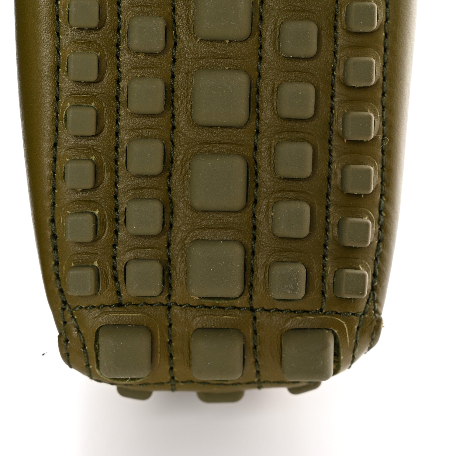 Gucci Soft Clove Calfskin Monochrome Mens Interlocking G Driver Loafers 12 Juniper Green 10 of 13
