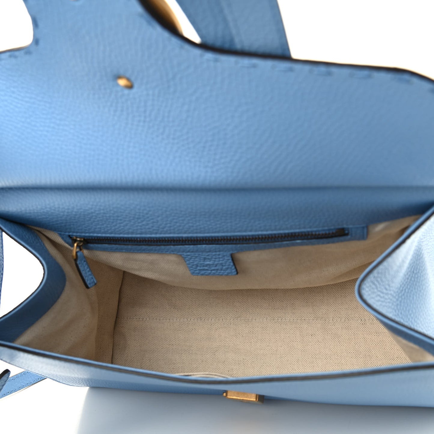 Calfskin Small GG Marmont Top Handle Bag Clear Sky Blue