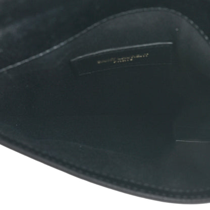 Saint Laurent Smooth Shiny Calfskin Monogram Uptown Baby Pouch Black 5 of 9