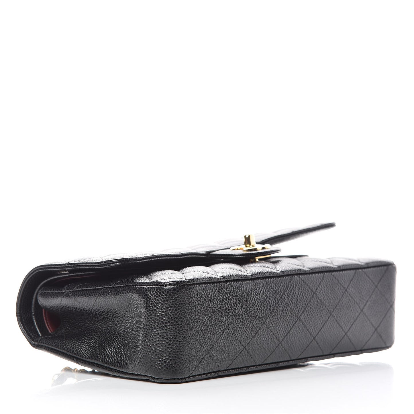 Caviar Quilted Medium Double Flap Black