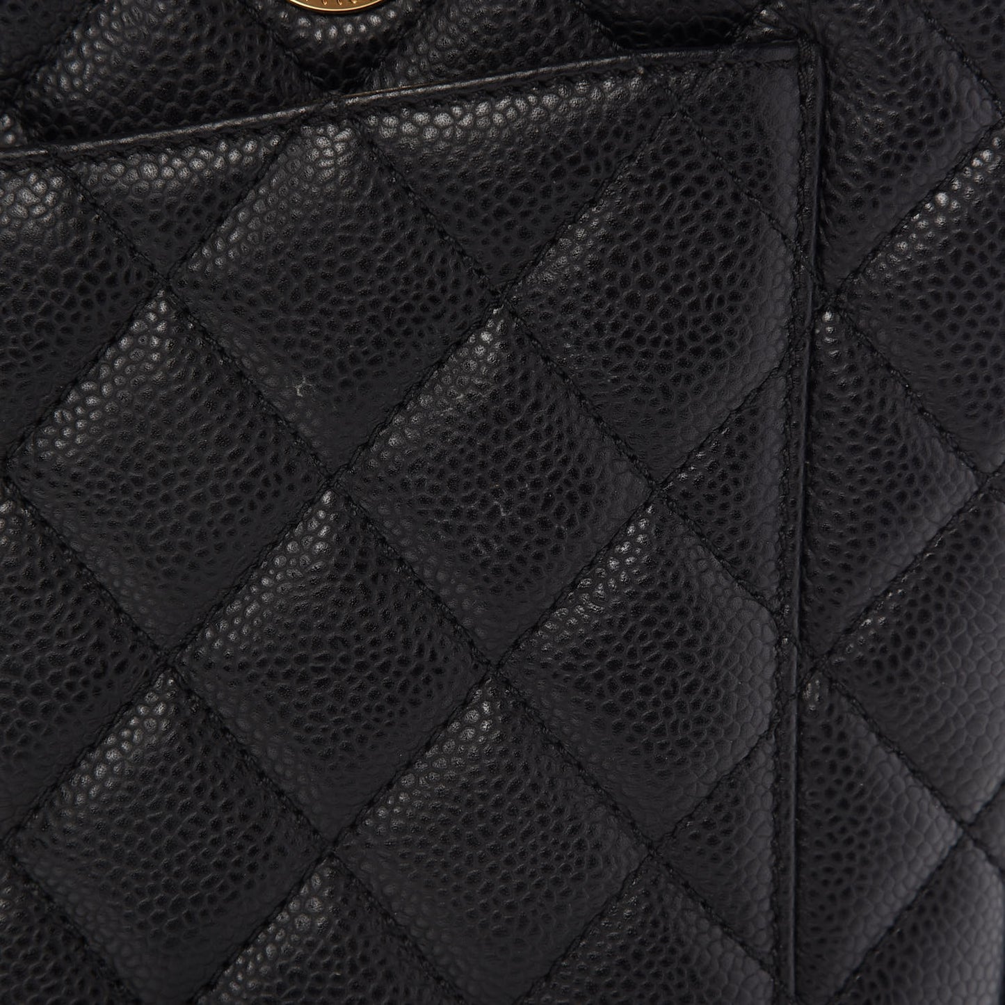 Caviar Quilted Grand Shopping Tote GST Black