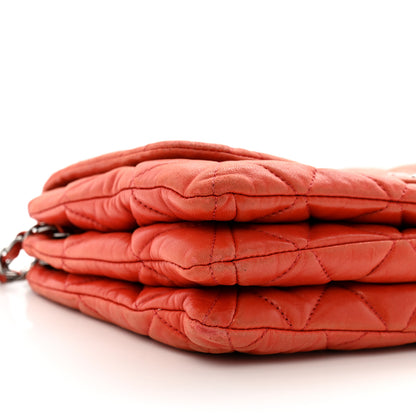Chanel Lambskin Quilted Chanel 3 Accordion Flap Bag Red 9 of 11