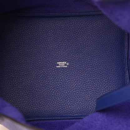 Hermes Taurillon Clemence Matte Alligator Picotin Lock Touch 22 MM Bleu Electrique 6 of 8