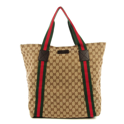 Gucci GG Monogram Medium Web Handle Vertical Tote Dark Brown 1 of 7