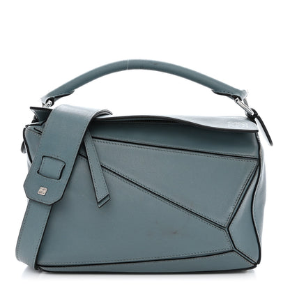 Loewe Calfskin Small Puzzle Bag Stone Blue 1 of 18