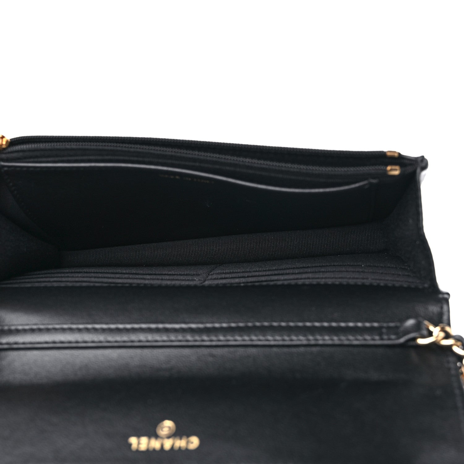 Chanel Lambskin Quilted Enamel CC Wallet on Chain WOC Black 5 of 12