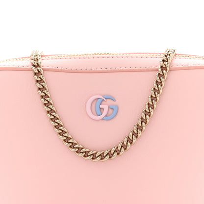 Gucci Dollar Calfskin Enamel Super Mini GG Marmont Chain Shoulder Bag Light Pink Blue 8 of 13
