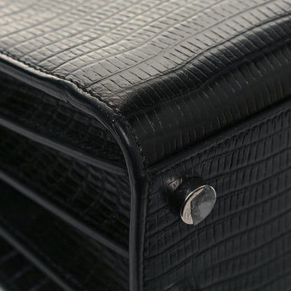 Saint Laurent Calfskin Lizard Embossed Nano Sac De Jour Black 10 of 13