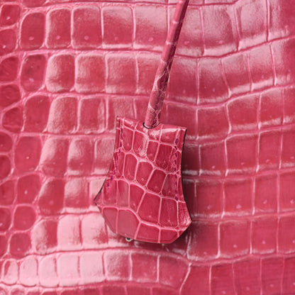 Hermes Shiny Porosus Crocodile Birkin 30 Rose Tyrien 25 of 36