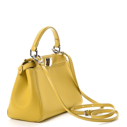 Fendi Nappa Mini Peekaboo Iconic Satchel Lime 3 of 8