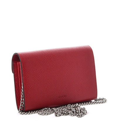 Gucci Calfskin Mini Dionysus Chain Wallet Hibiscus Red 3 of 8