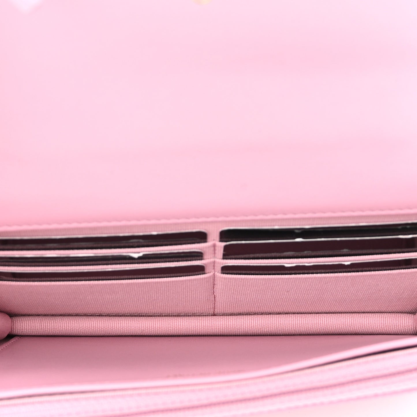Shiny Caviar Quilted Pick Me Up Wallet On Chain WOC Pink