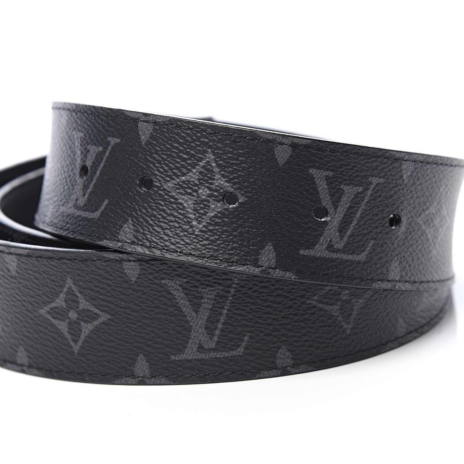Louis Vuitton Monogram Eclipse Taigarama 40mm LV Initiales Reversible Belt 110 44 Black 4 of 5