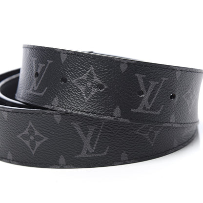 Louis Vuitton Monogram Eclipse Taigarama 40mm LV Initiales Reversible Belt 110 44 Black 4 of 5
