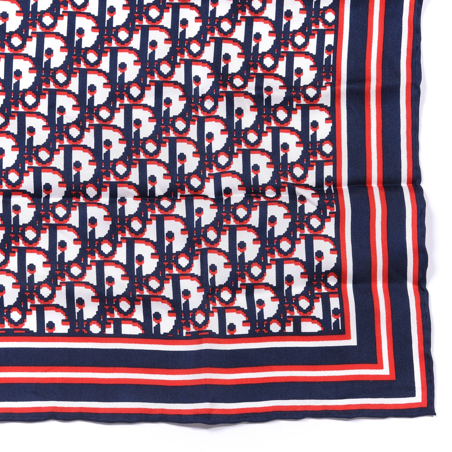 Silk Oblique Scarf Blue Red