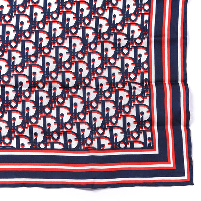 Christian Dior Silk Oblique Scarf Blue Red 2 of 3