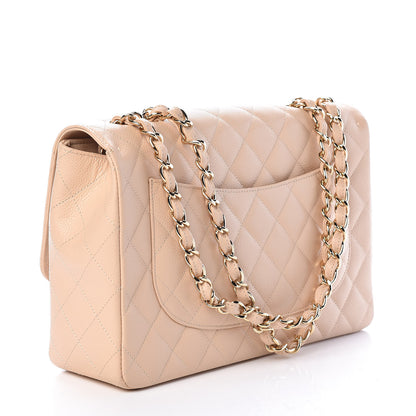 Chanel Caviar Quilted Jumbo Single Flap Beige Clair 3 of 11
