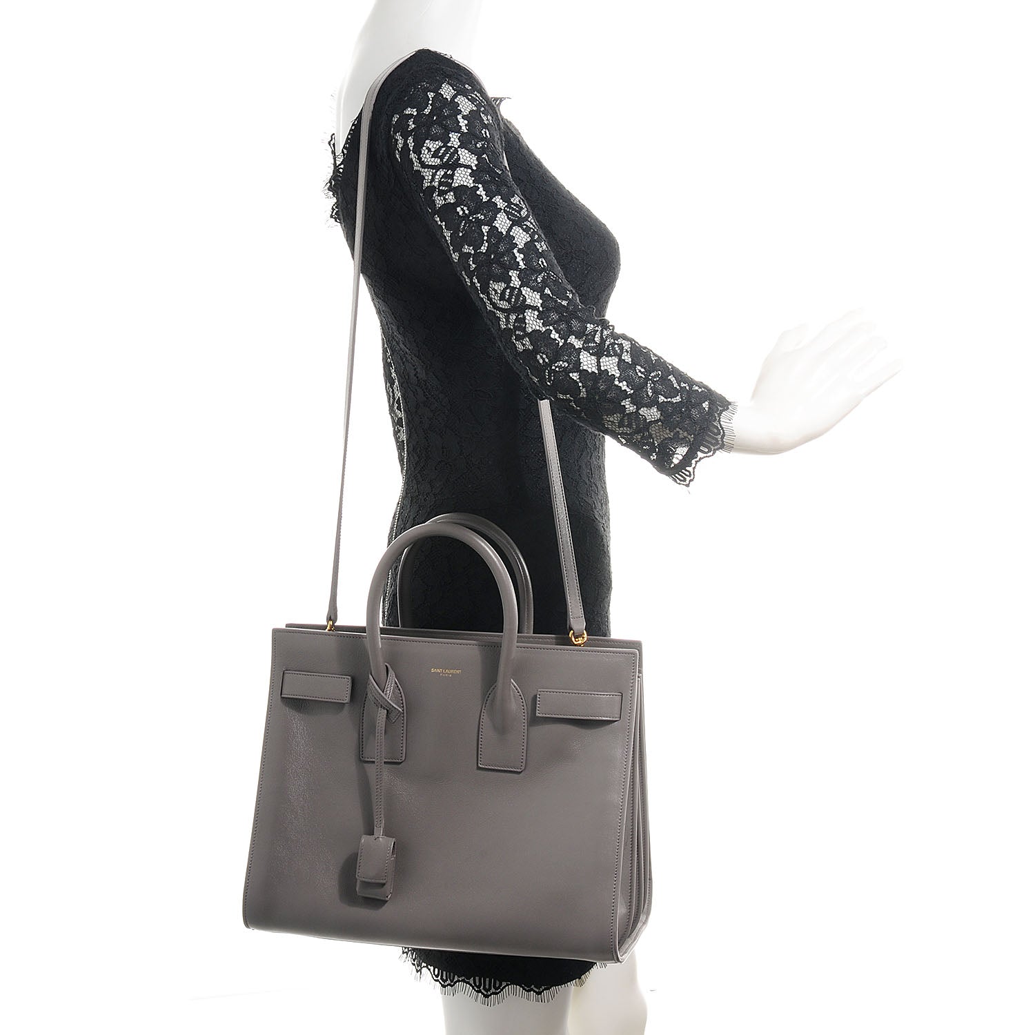 Saint Laurent Calfskin Small Sac De Jour Fog 2 of 8