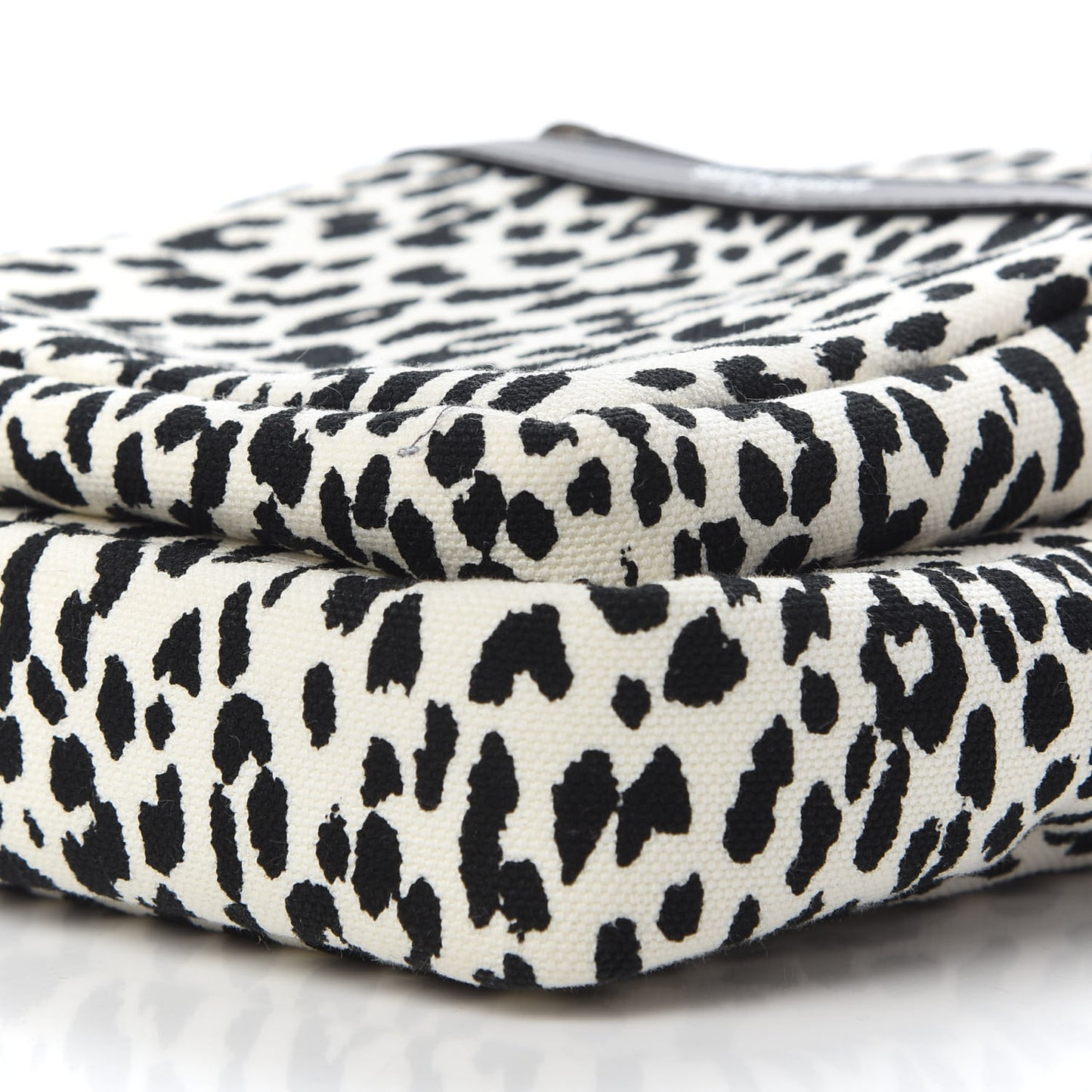 Canvas Leopard Print Sid Messenger Bag Black White