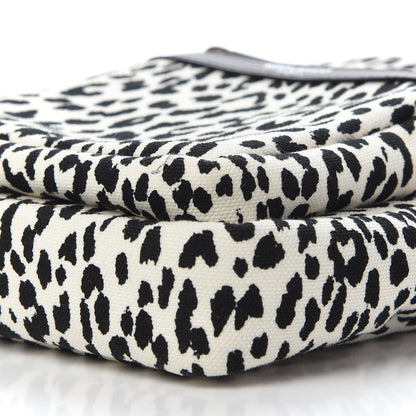 Saint Laurent Canvas Leopard Print Sid Messenger Bag Black White 9 of 9