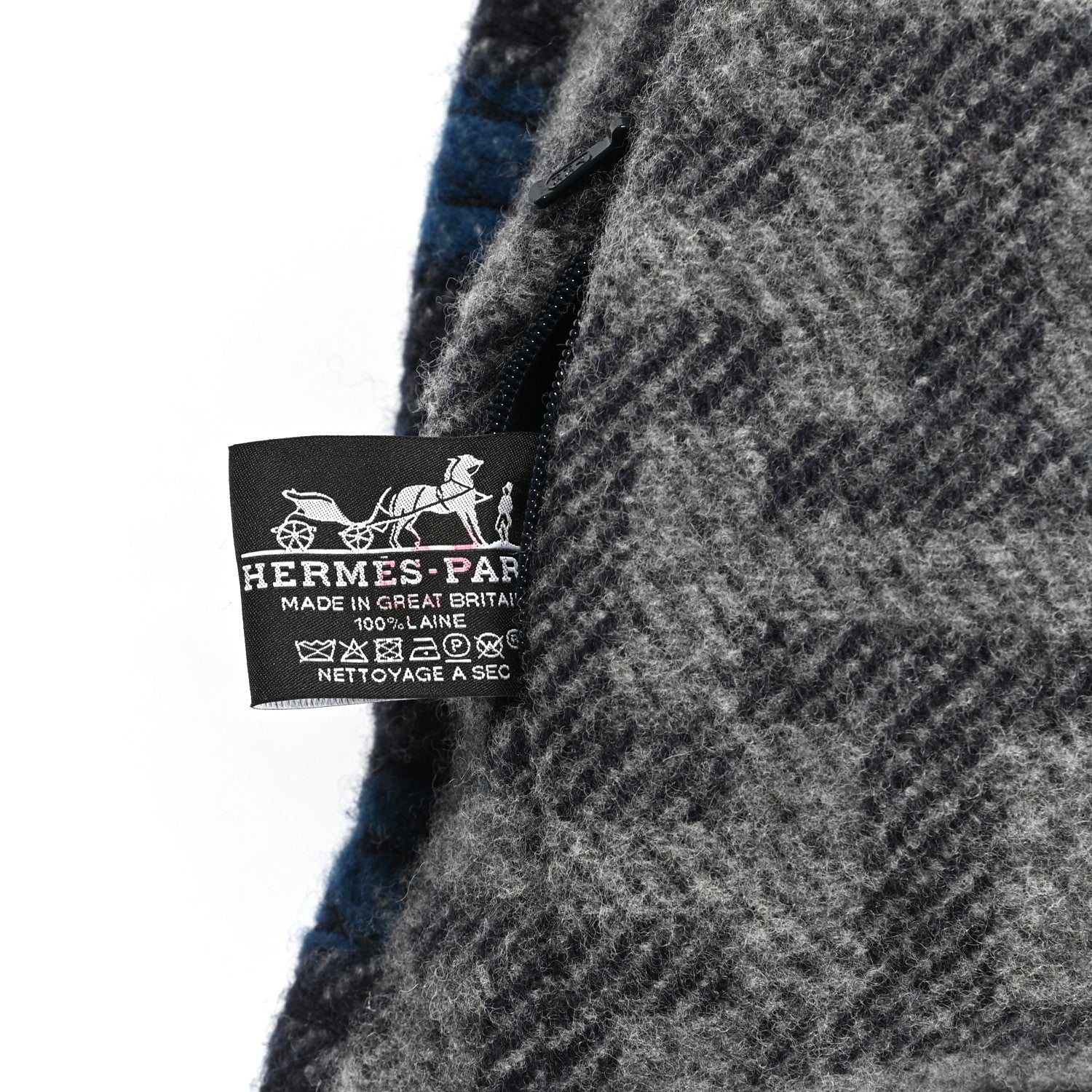 Hermes Wool Plaid Escapade Pillow 3 of 3