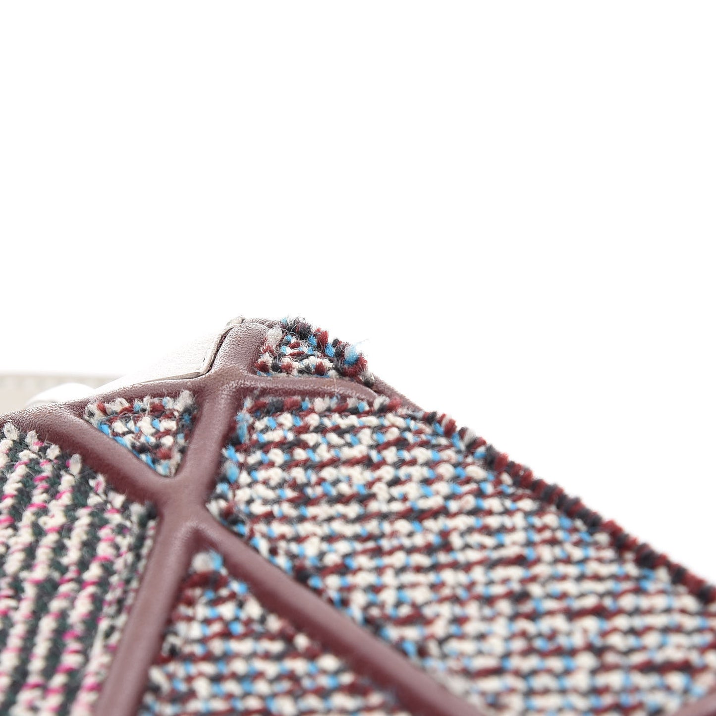 Tweed Calfskin Medium Diorama Flap Bag Burgundy Multicolor