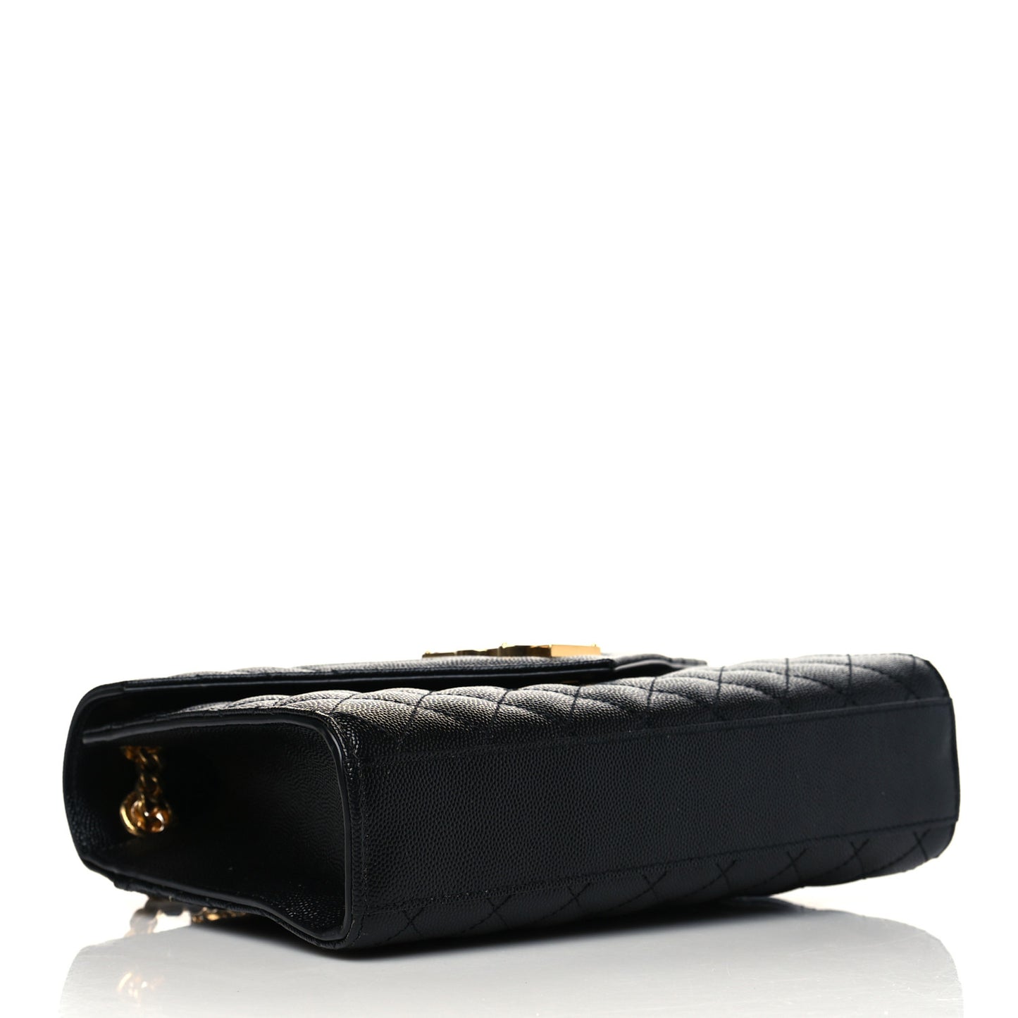 Grain De Poudre Textured Mixed Matelasse Triquilt Medium Monogram Satchel Black