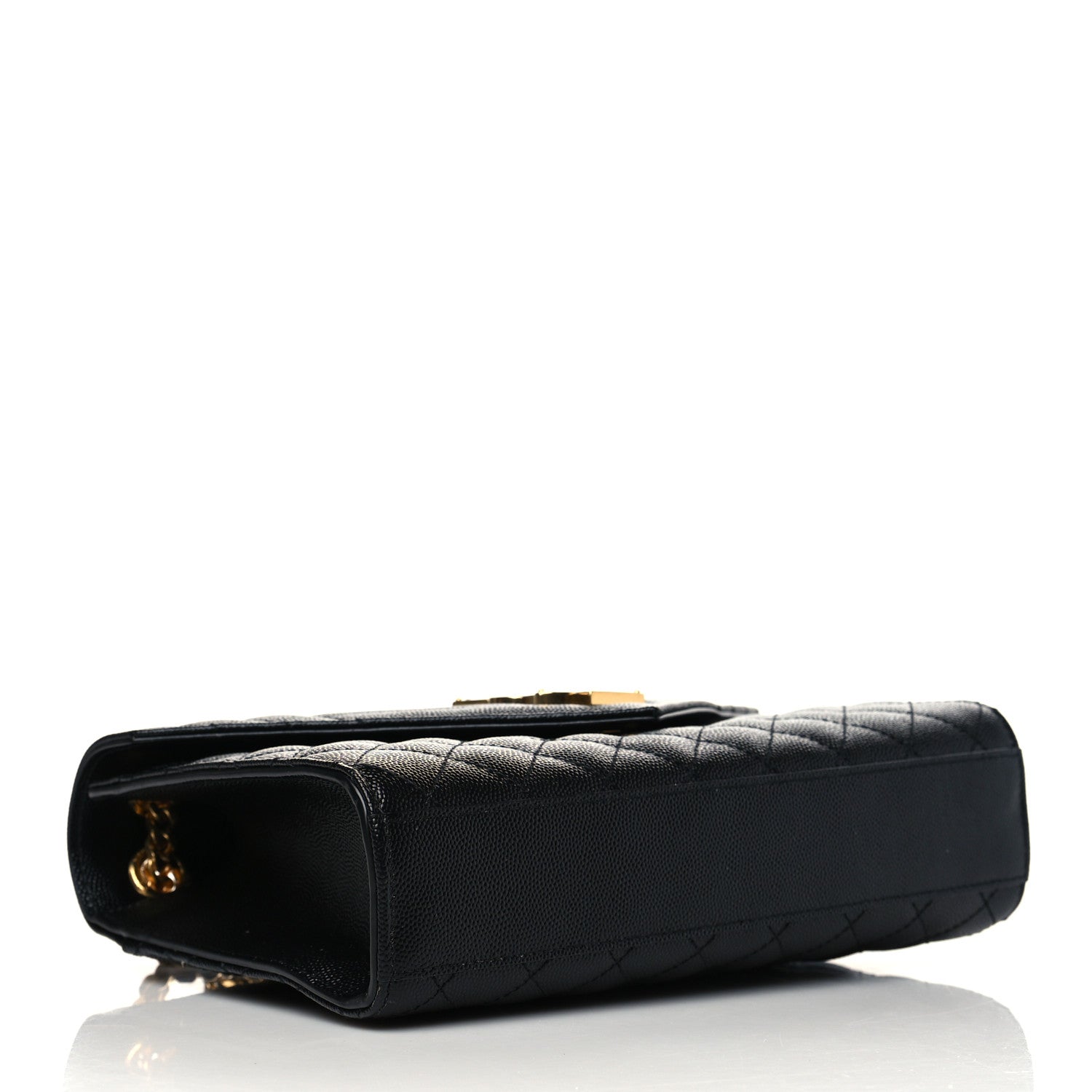 Saint Laurent Grain De Poudre Textured Mixed Matelasse Triquilt Medium Monogram Satchel Black 4 of 6