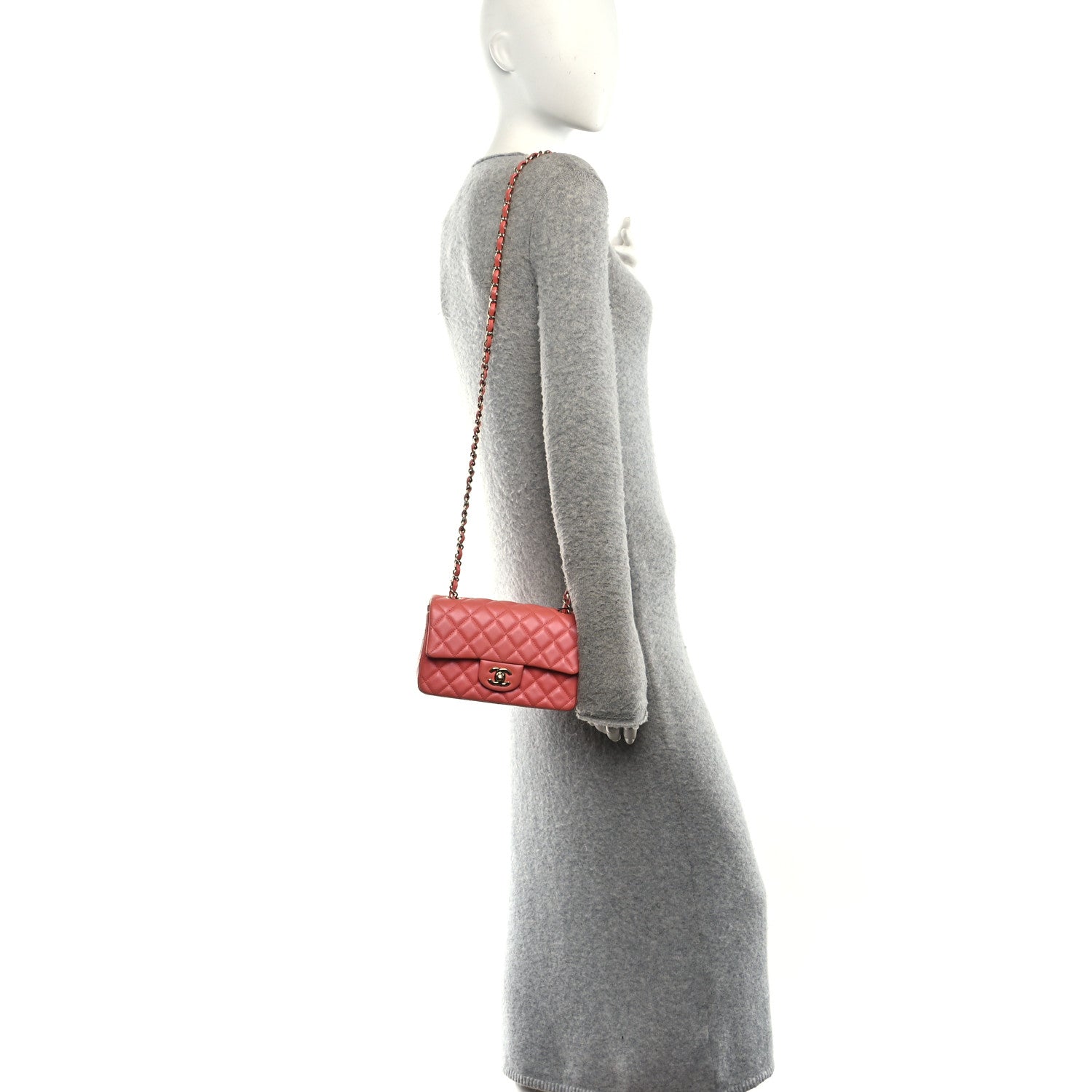 Chanel Iridescent Lambskin Quilted Mini Rectangular Flap Pink 2 of 10