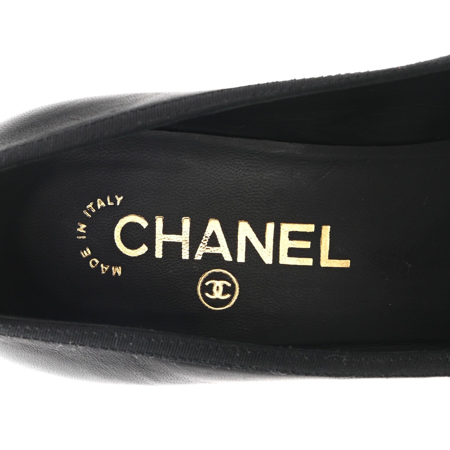 Chanel Lambskin Grosgrain CC Bow Peep Toe Pumps 38 Black 6 of 9