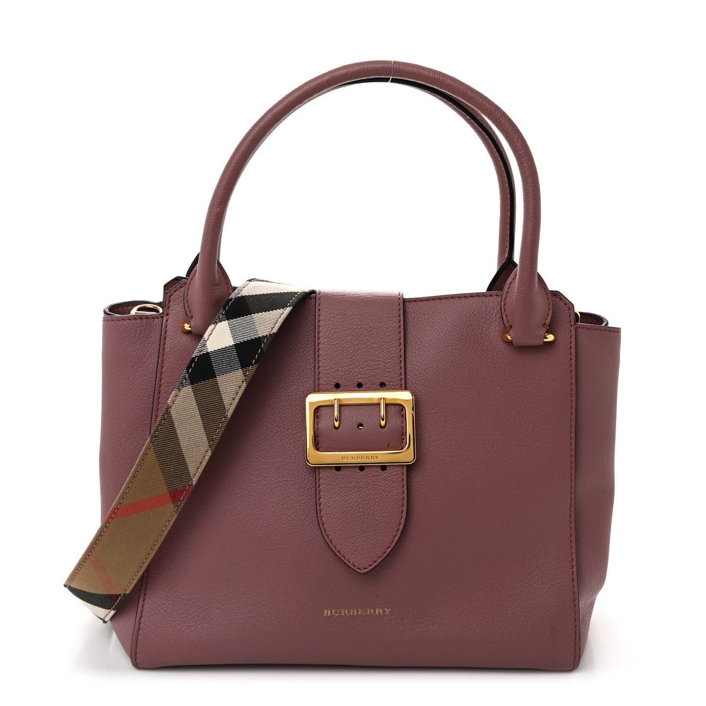 Soft Grain Calfskin Medium Buckle Tote  Dusty Pink