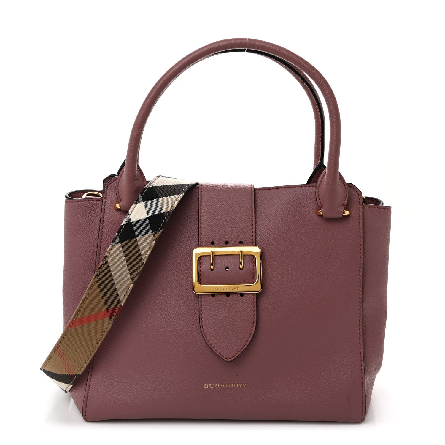 Burberry Soft Grain Calfskin Medium Buckle Tote  Dusty Pink 1 of 14