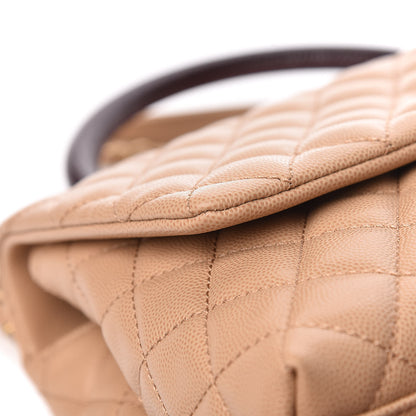 Chanel Caviar Lizard Embossed Quilted Small Coco Handle Flap Beige 14 of 18