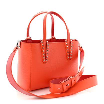 Christian Louboutin Calfskin Spikes Mini East West Cabata Tote Orange 3 of 9