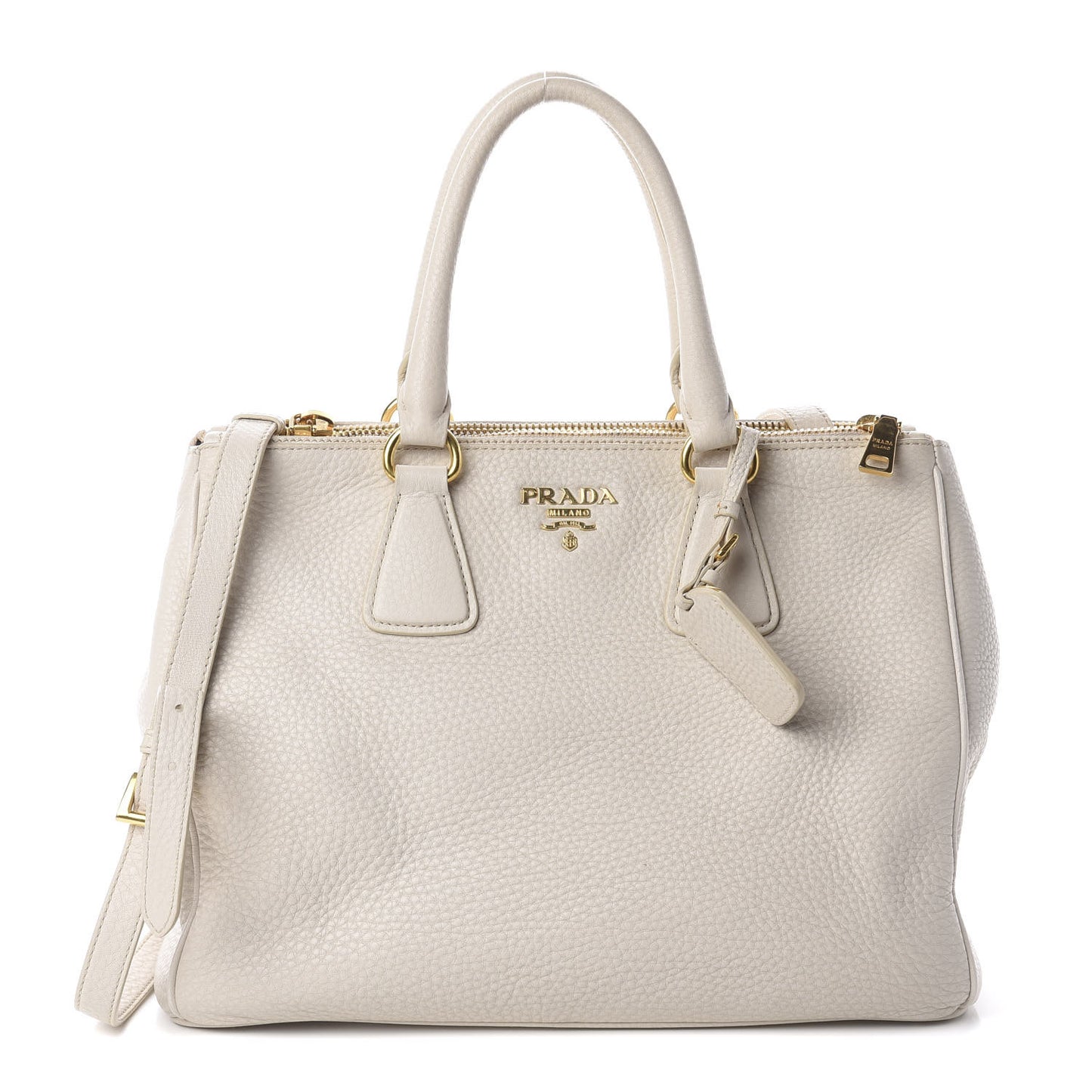 Vitello Daino Large Double Zip Tote Talco