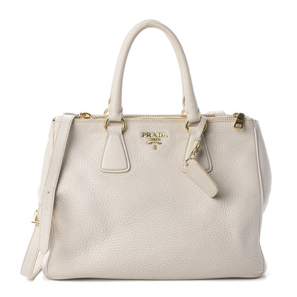 Prada Vitello Daino Large Double Zip Tote Talco 1 of 8