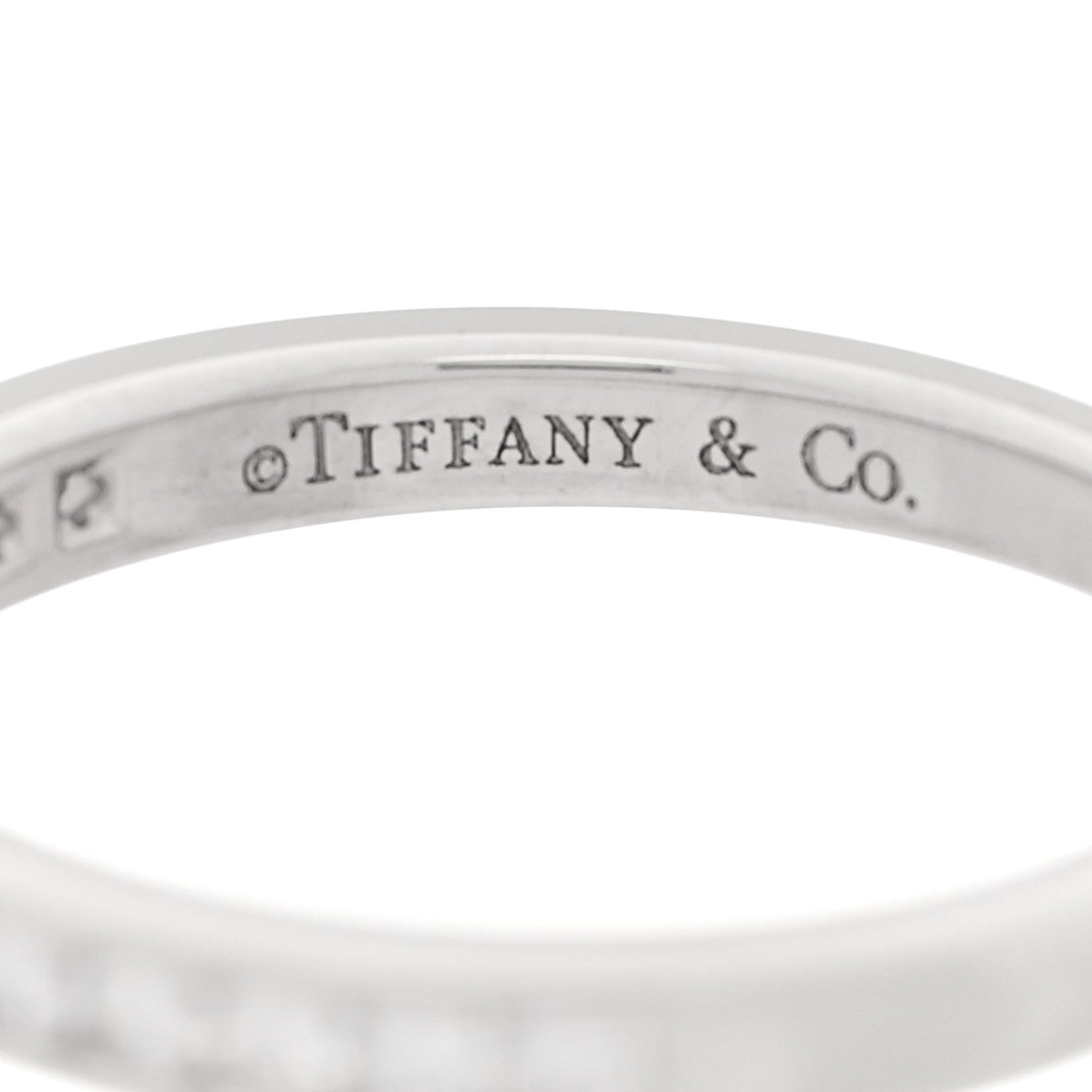 Tiffany Platinum Diamond 2.5mm Half Circle Wedding Band Ring 47 4.25 4 of 5