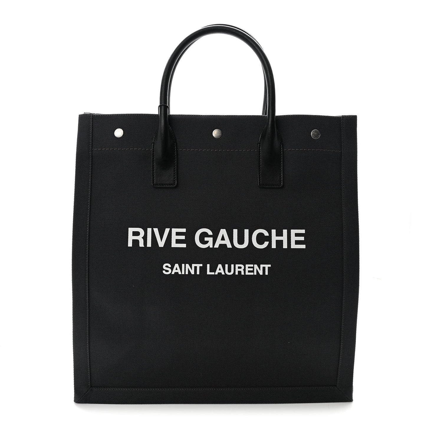 Linen Calfskin Rive Gauche North South Tote Grey