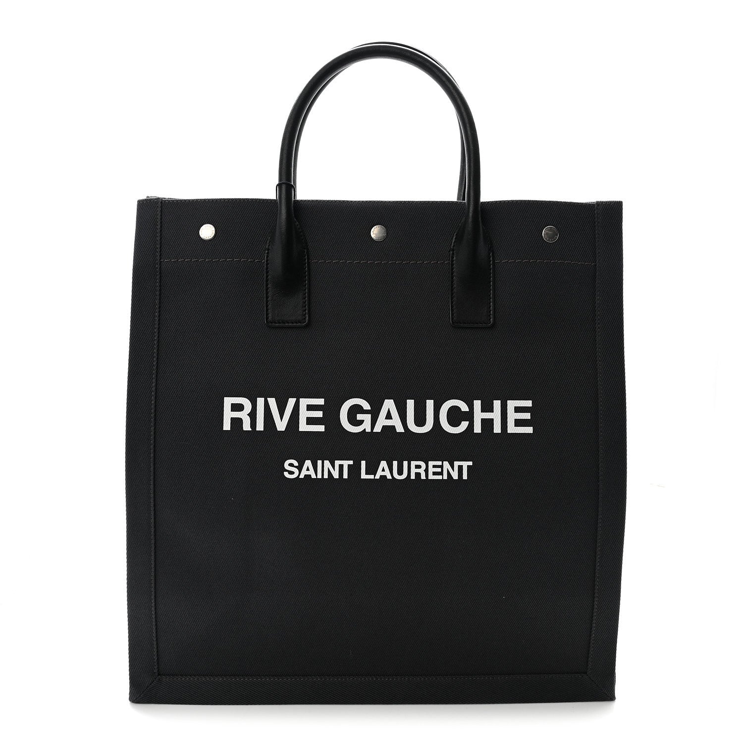 Saint Laurent Linen Calfskin Rive Gauche North South Tote Grey 1 of 10